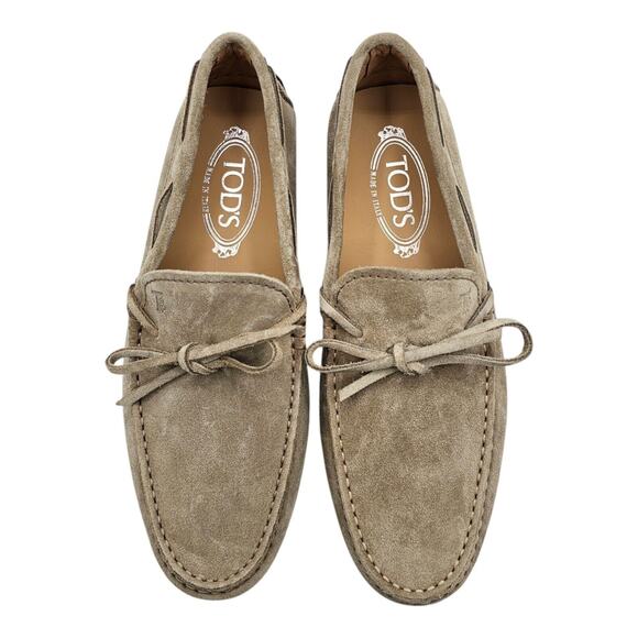 Tod\'s Driving Shoes City Gommino Suede Loafers Beige US 7 UK 5.5 - $695 main image 4
